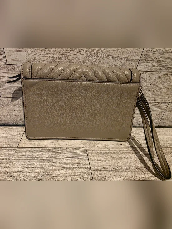 Victoria's Secret Taupe Chevron Quilted Wristlet Clutch - Picture 2 of 4